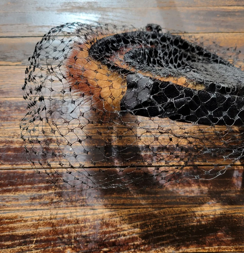 true vintage 1940s fascinator hat - Picture 2 of 9